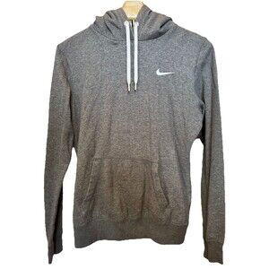 Nike Women Pullover Hoodie Sweatshirt Fleece Swoosh Logo Gray Size Small